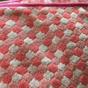 New checkerboard Melon, Peach, Fuchsia Hand Towel